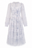 Willa Ruffle Trim Tiered Midi Dress