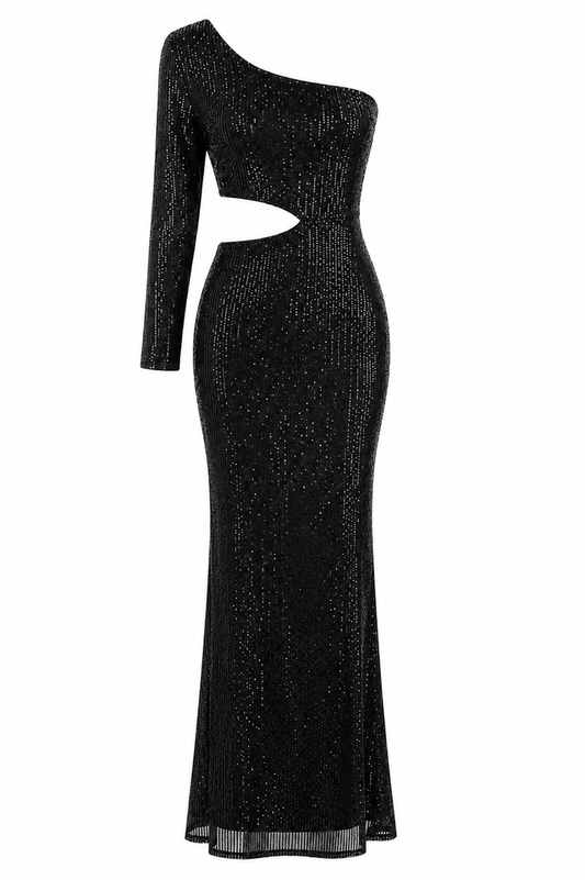 Aria One Shoulder Sequin Gown
