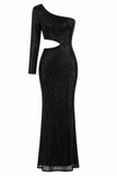 Aria One Shoulder Sequin Gown