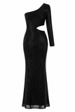Aria One Shoulder Sequin Gown