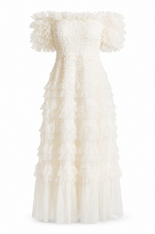 Sophia Tulle Tiered Midi Dress
