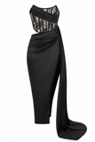 Aria Lace Corset Cutout Evening Dress