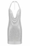 Vanessa Metallic Backless Mini Dress