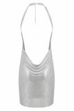 Vanessa Metallic Backless Mini Dress