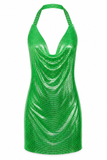 Vanessa Metallic Backless Mini Dress
