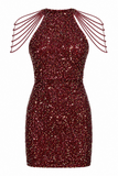 Luna Chain Detail Sequin Bodycon Dress