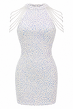 Luna Chain Detail Sequin Bodycon Dress