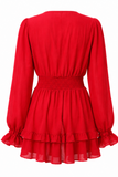 Marnie Tie Front Tiered Ruffle Mini Dress