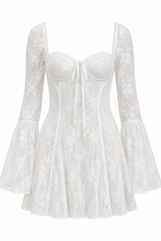 Lila Floral Lace Corset Mini Dress