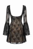 Lila Floral Lace Corset Mini Dress