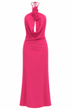 Soraya Floral Halter Cowl Maxi Dress
