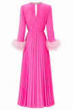 Layla Crystal Embellished Feather Maxi Dress