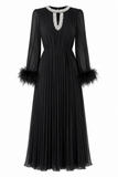 Layla Crystal Embellished Feather Maxi Dress