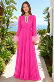 Layla Crystal Embellished Feather Maxi Dress
