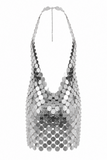Elena Disc Chain Halter Mini Dress