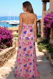Iris Embroidered Sequins Backless Maxi Dress
