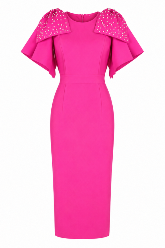 Madeline Knitted Embellished Midi Dress