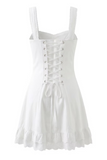 Lace Trim Mini Dress With Bow Detail