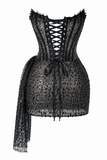 Black Sequin Corset Mini Dress