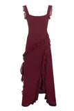 Ruffle Chiffon Maxi Dress