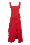 Ruffle Chiffon Maxi Dress