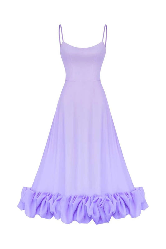 Flounce Bustier Midi Dress