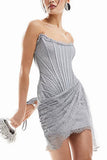 Lace Strapless Corset Mini Dress