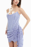 Lace Strapless Corset Mini Dress