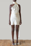 Astrella Neck Wrap Midi A-Line Dress