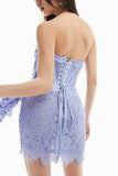Lace Strapless Corset Mini Dress