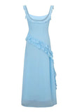 Ruffle Chiffon Maxi Dress
