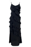 Ruffle Open-Back Maxi Dress