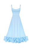 Flounce Bustier Midi Dress