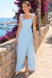 Ruffle Chiffon Maxi Dress