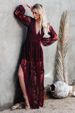 White Boho Lace Maxi Dress