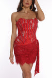 Lace Strapless Corset Mini Dress