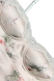 Vintage Floral Satin Bustier Midi Dress