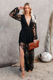 White Boho Lace Maxi Dress