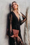 White Boho Lace Maxi Dress