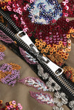 Kamames Strapless Floral Sequined Maxi Dress