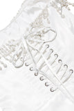 Pearl Fringe Strapless Corset Midi Dress