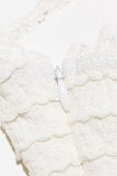 Elena Cream Tea Frill Lace Midi Dress