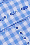 Mia Blue Gingham Spaghetti Strap Midi Dress