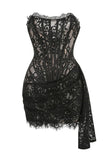 Lace Strapless Corset Mini Dress