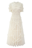Elara Ruffle Tiered Tulle Maxi Dress