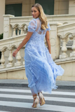 Elara Ruffle Tiered Tulle Maxi Dress