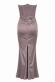 Strapless Corset Satin Mermaid Gown