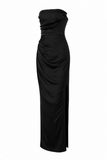 Satin Strapless Corset Maxi Dress
