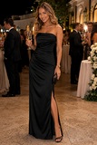 Satin Strapless Corset Maxi Dress