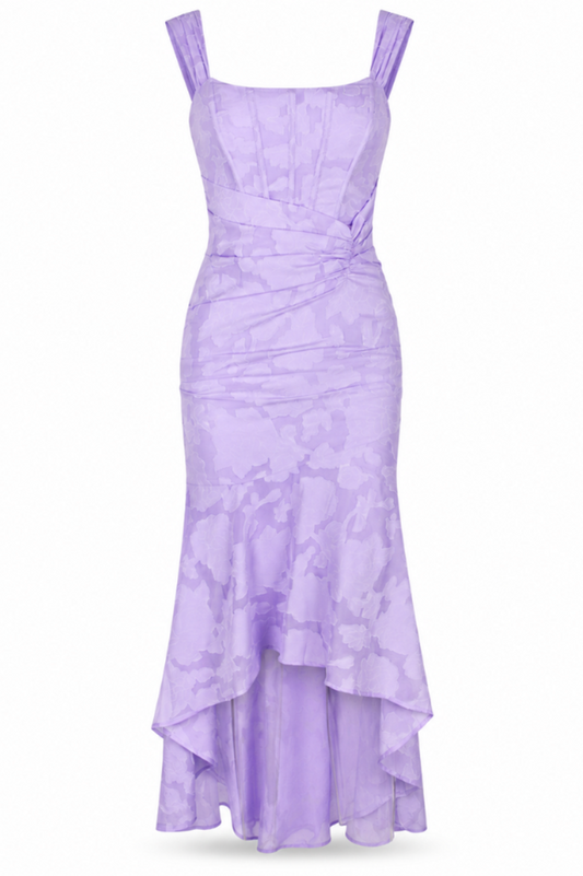 Floral Textured Corset Mermaid Gown